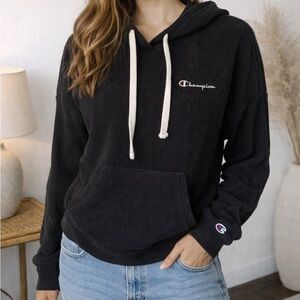 Champion Women's Black Textured Hoodie